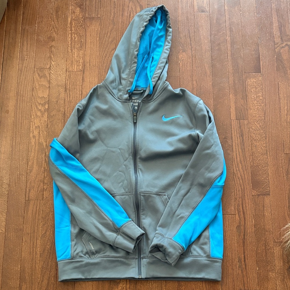 Nike Gray Jacket with Blue Highlights